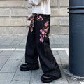 Men's Fashion Y2k Retro Floral Pattern Baggy Jeans