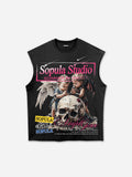 Angels Praying Skull Graphic Tank Top