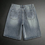 Men's Printed Pattern Loose Fit Denim Shorts Jorts