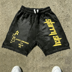 Men's Letter Star Print Drawstring Loose Casual Basketball Shorts