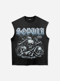 Retro Rope Skull Graphic Tank Top