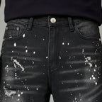 Men's Retro Washed Ripped Denim Shorts