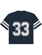 Brooklyn College Blue No. 33 Short-sleeve Oversized Mesh Jersey T-shirt