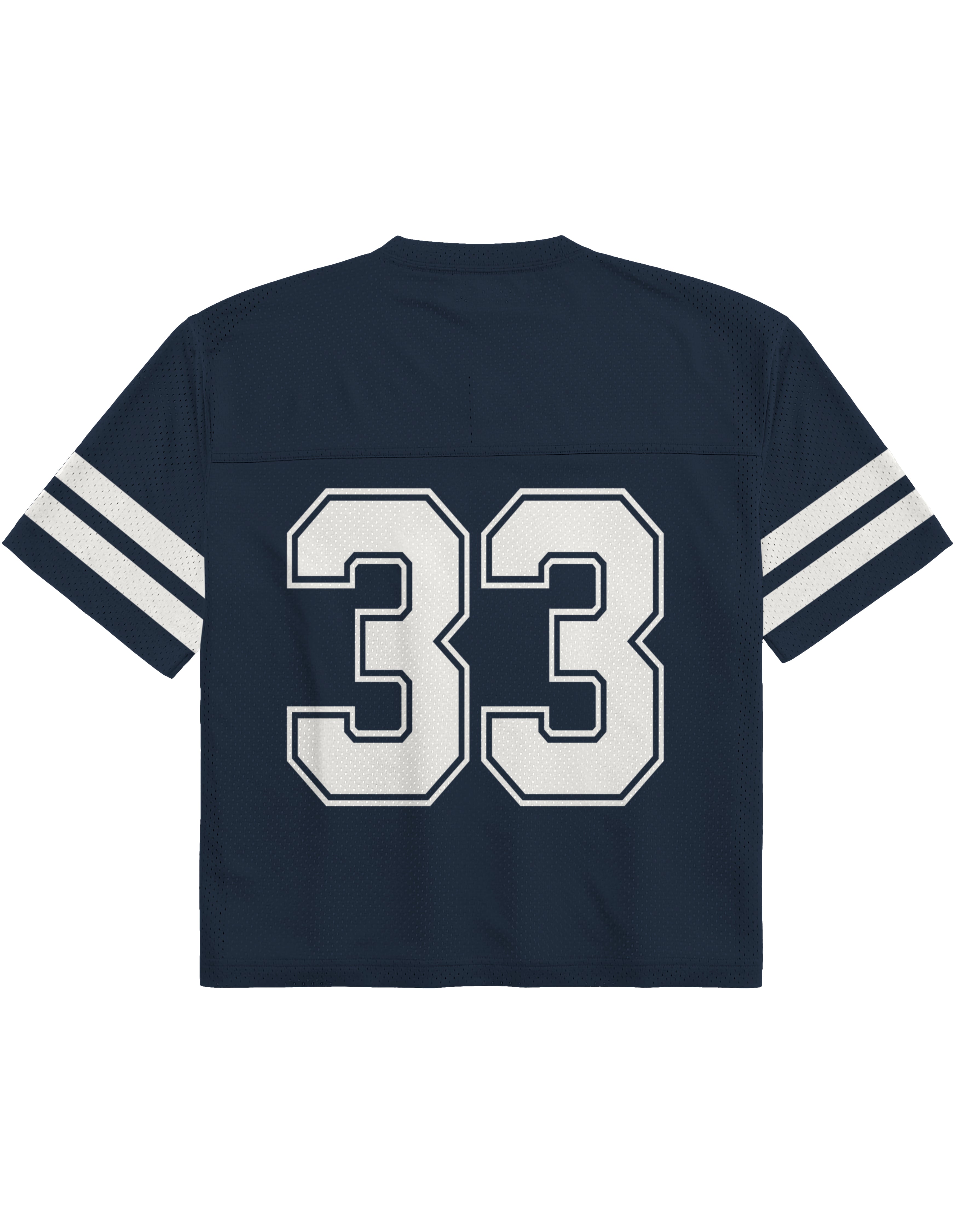 Brooklyn College Blue No. 33 Short-sleeve Oversized Mesh Jersey T-shirt