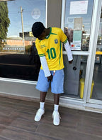 Brazil Sports No. 10 Streetwear Graphic Mesh Jersey