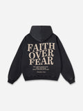 Vintage Faith Over Fear Graphic Acid Washed Oversized Hoodie