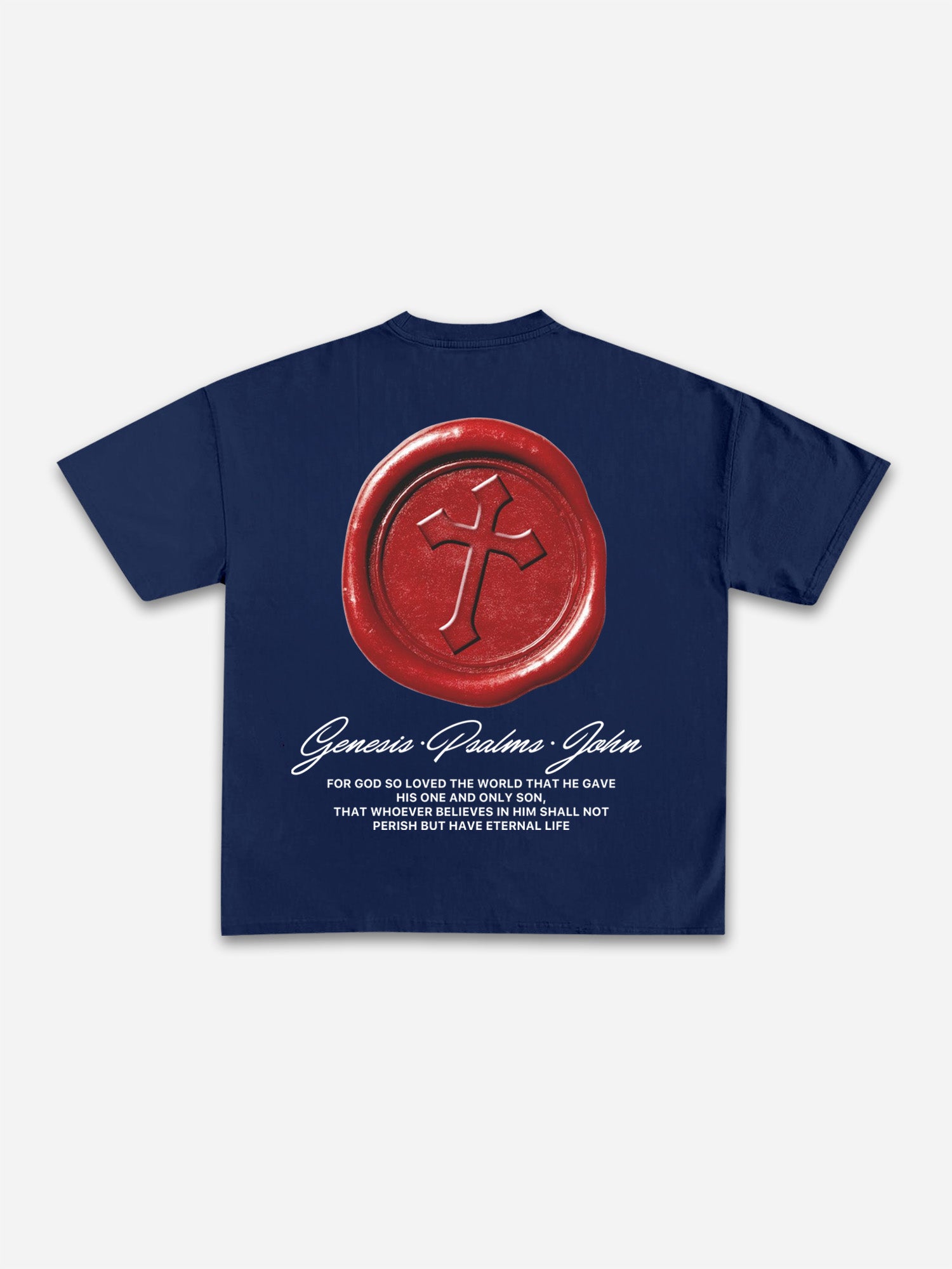 Cross Seal John 3：16 Graphic Cotton T-shirt