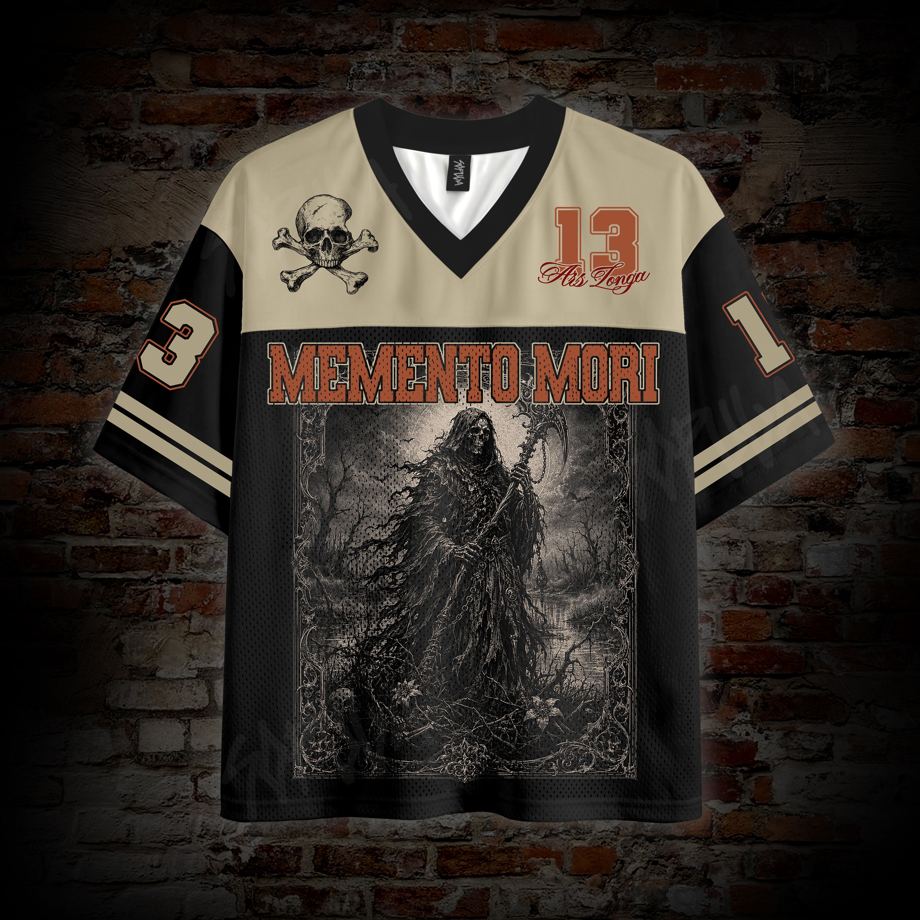 Memento Mori Horror Graphic Mesh Jersey T-shirt