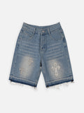 Hiphop Cross Hot Diamond Denim Shorts