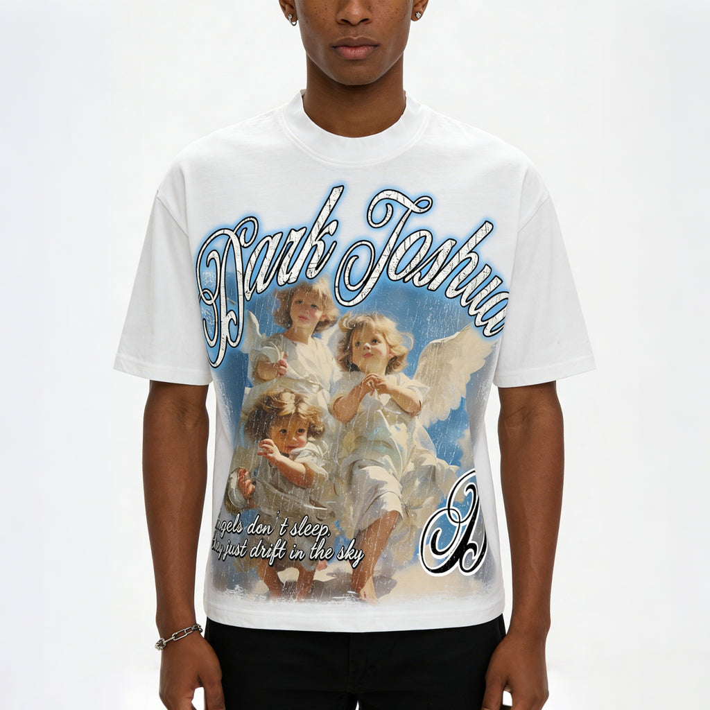 Dark Joshua Angel Graphic Cropped T-shirt