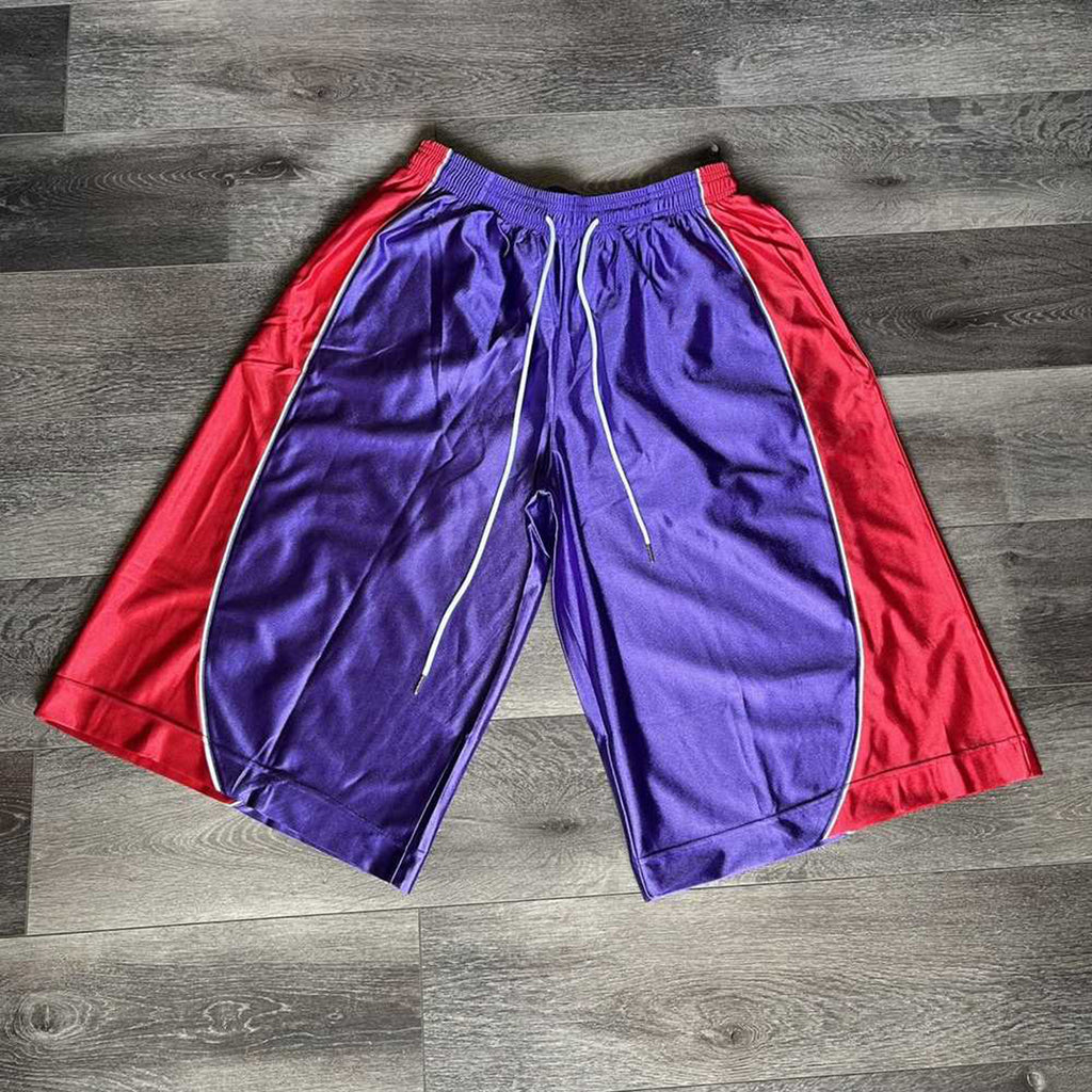Men's Stylish And Unique Color-blocked Drawstring Casual 1/2 Shorts