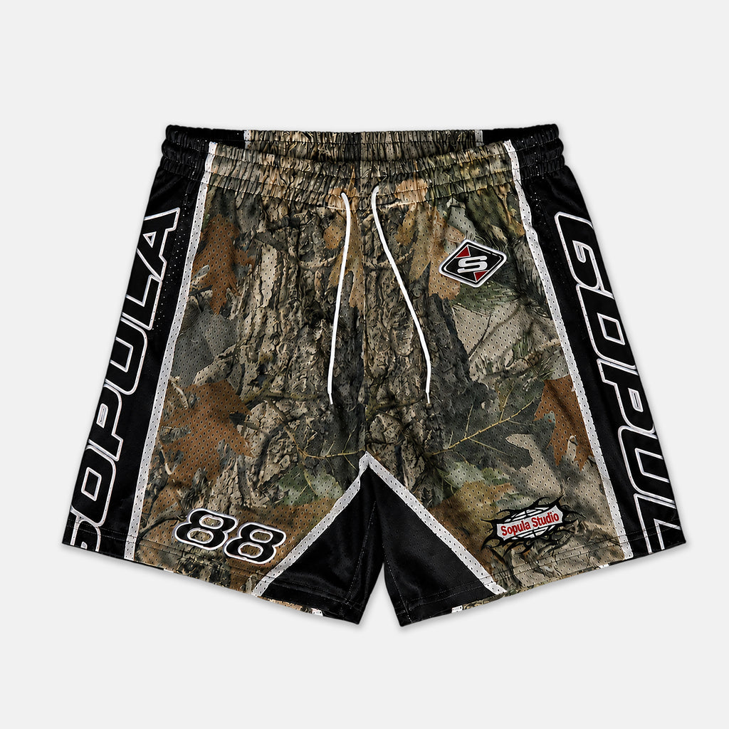 Camo Badges Sopula Mesh Shorts