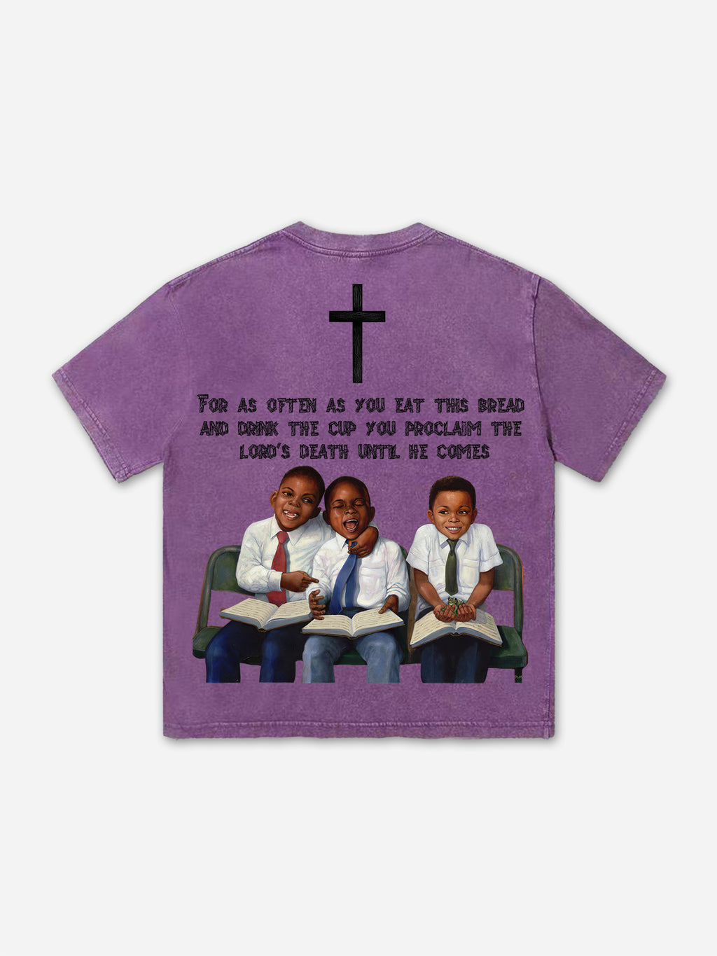 Retro First Sunday Faith Graphic Print Acid Washed T-shirt