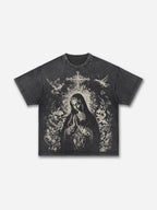 Virgin Mary Praying Vintage Graphic Acid Washed T-shirt