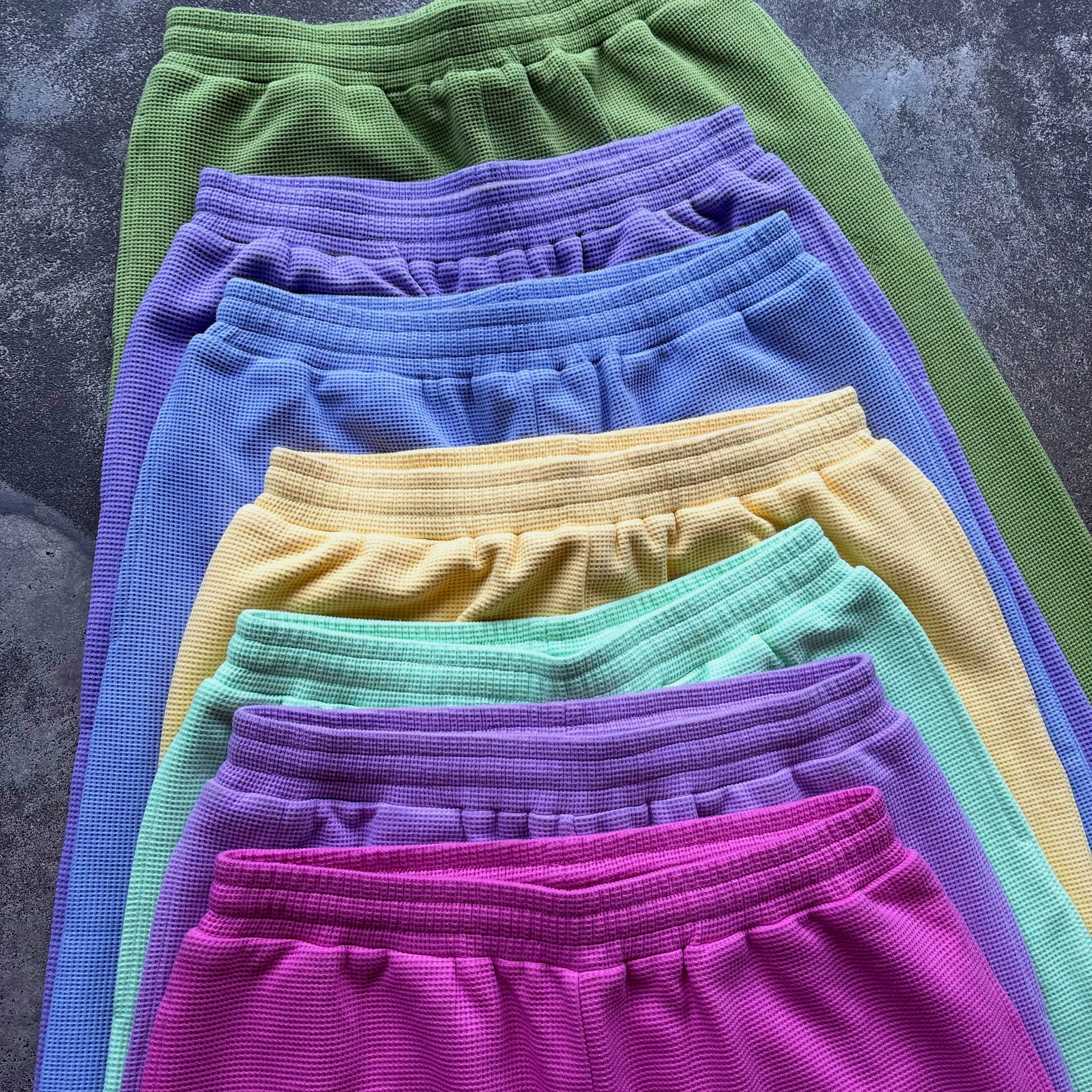Waffle Elastic Waist Athletic Shorts