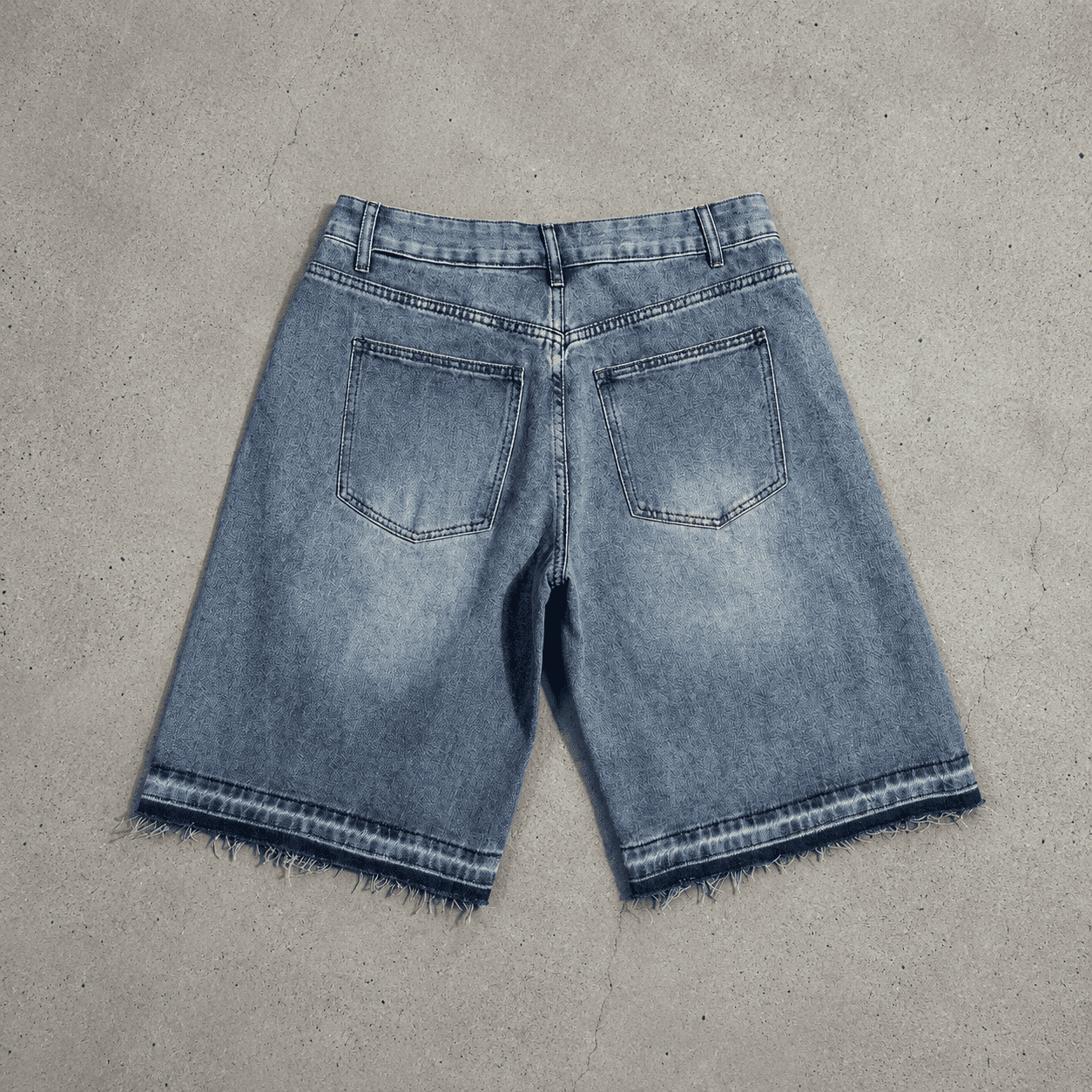 Streetwear Washed Distressed Star Appliqué Denim Jorts