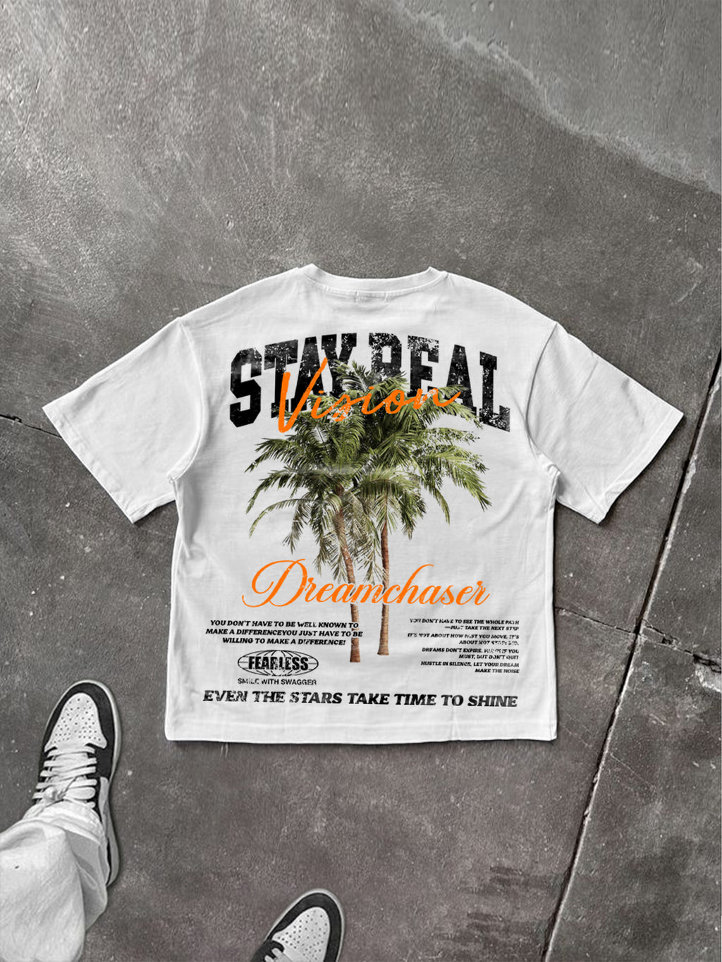 Stay Real Coconut Vacation Vintage Graphic Cotton T-shirt