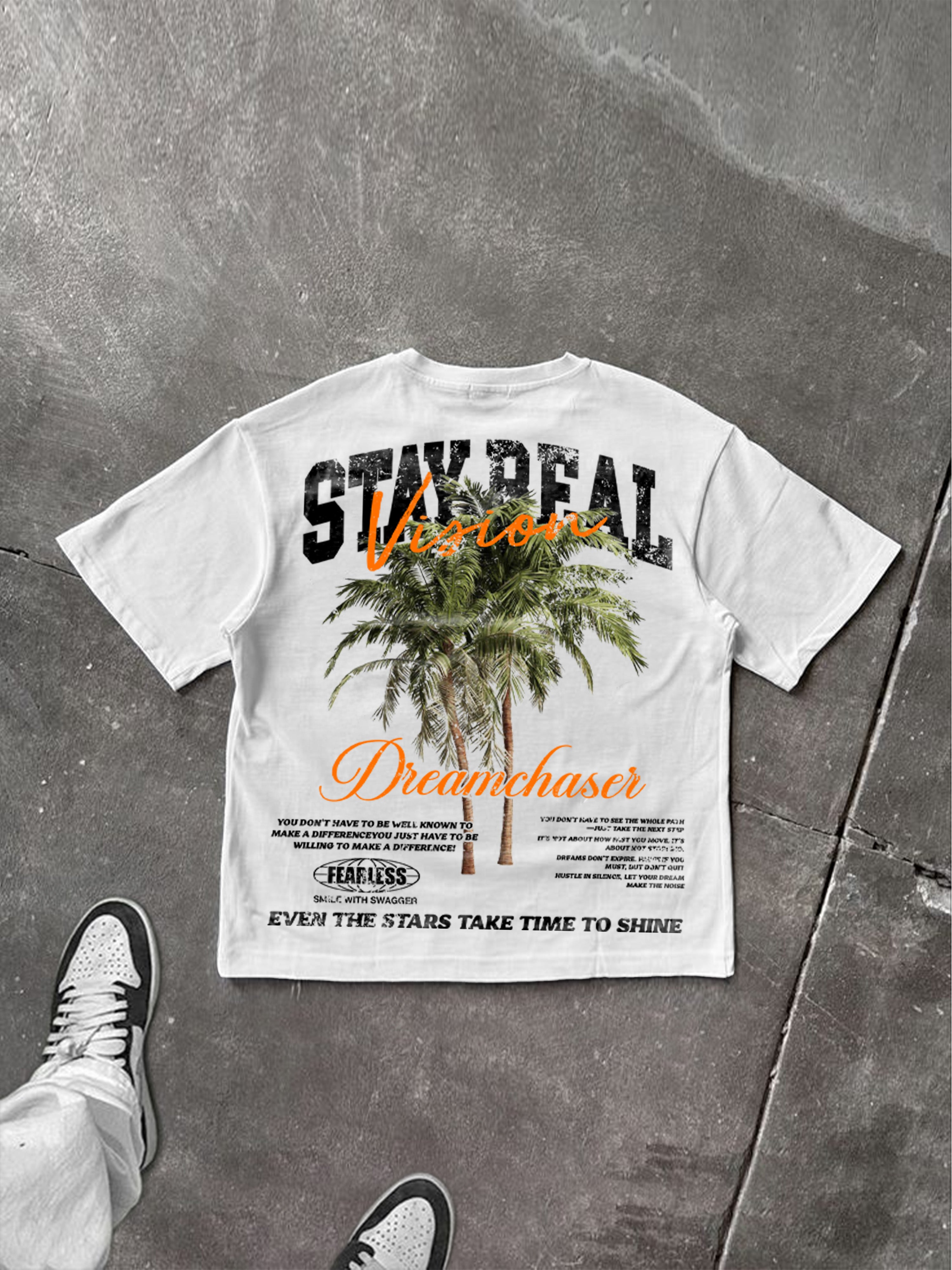 Stay Real Coconut Vacation Vintage Graphic Cotton T-shirt