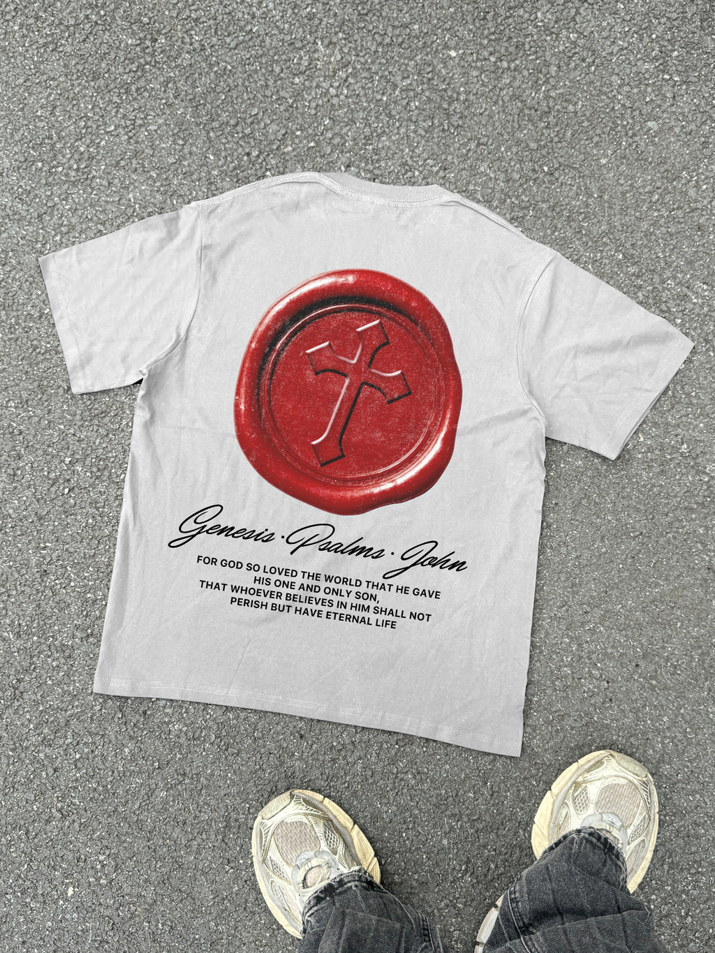 Cross Seal John 3：16 Graphic Cotton T-shirt