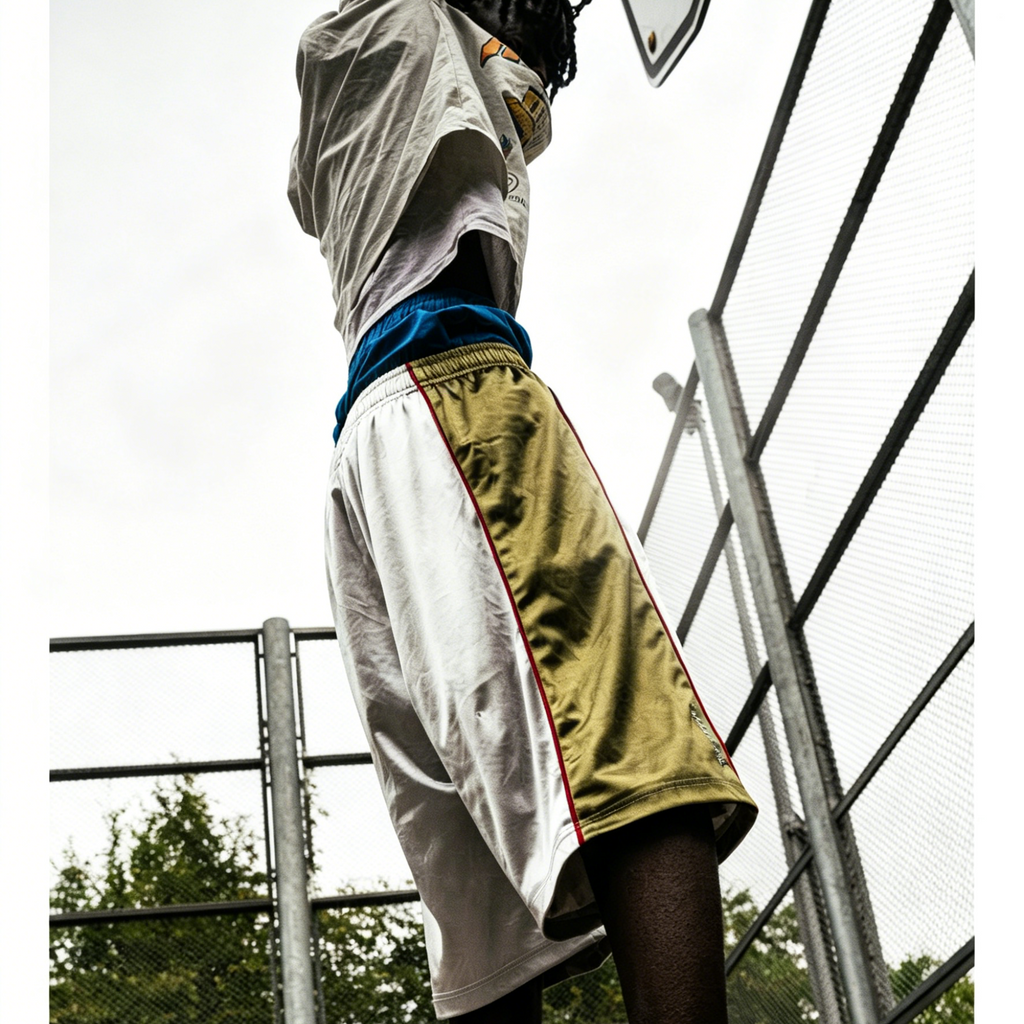 Men's Fashionable Color-blocked Loose Casual Athletic Shorts