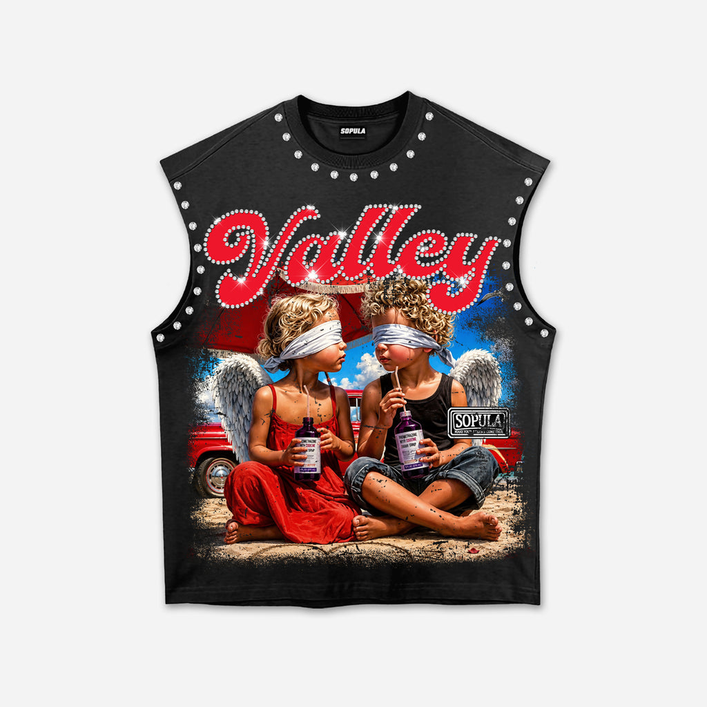 Valley Cough Syrup And Angel Vintage Graphic Tank Top