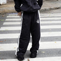 Sporty Striped Embroidered Casual Trousers