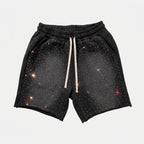 Rhinestone Embellished Janky Acid Washed Shorts