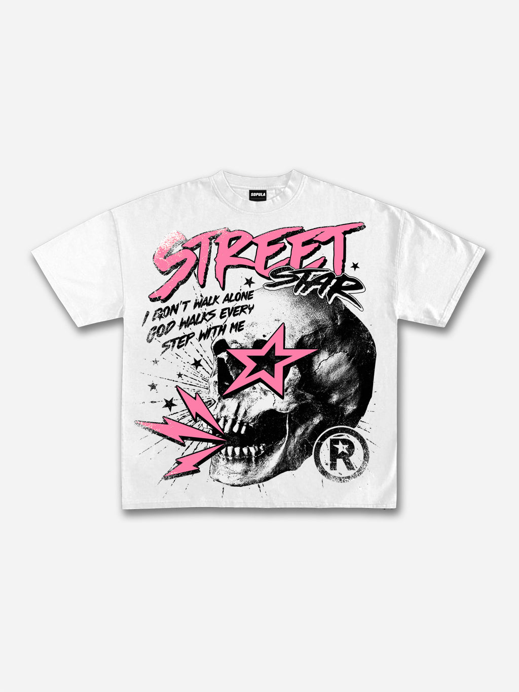 Street Star Skull Stars Vintage Graphic Cotton T-shirt