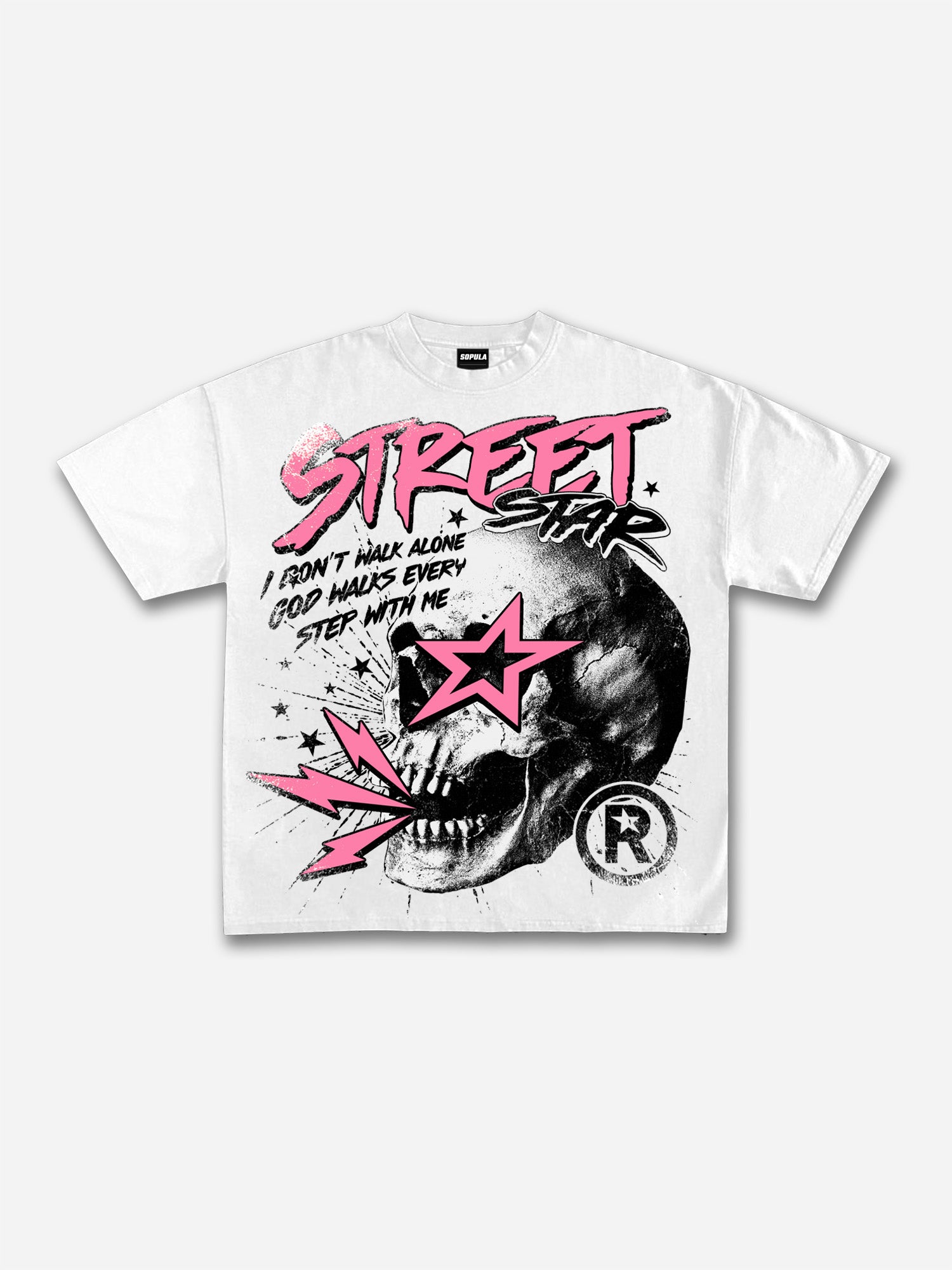 Street Star Skull Stars Vintage Graphic Cotton T-shirt