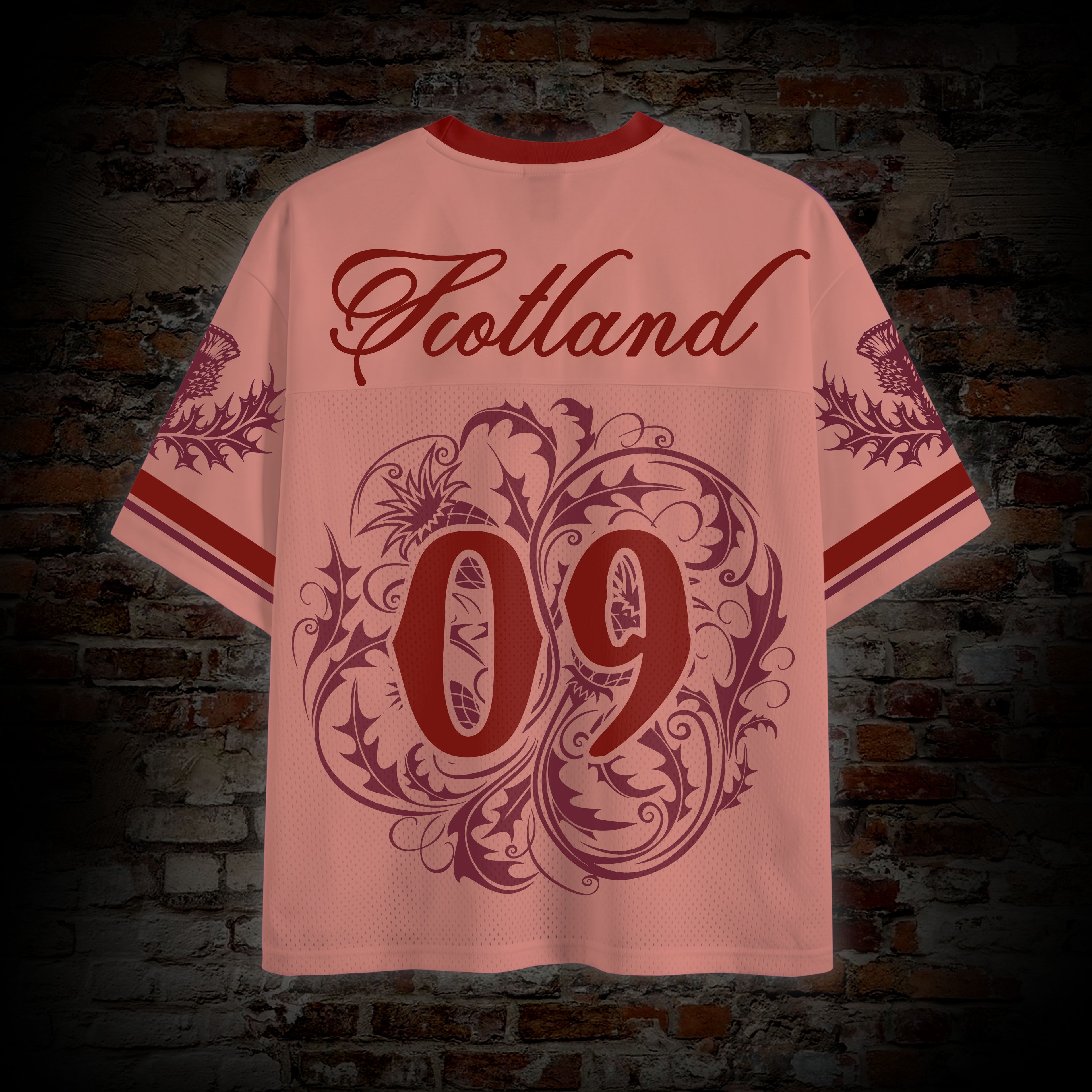 Scotland Thistle Football Graphic Mesh Jersey T-shirt