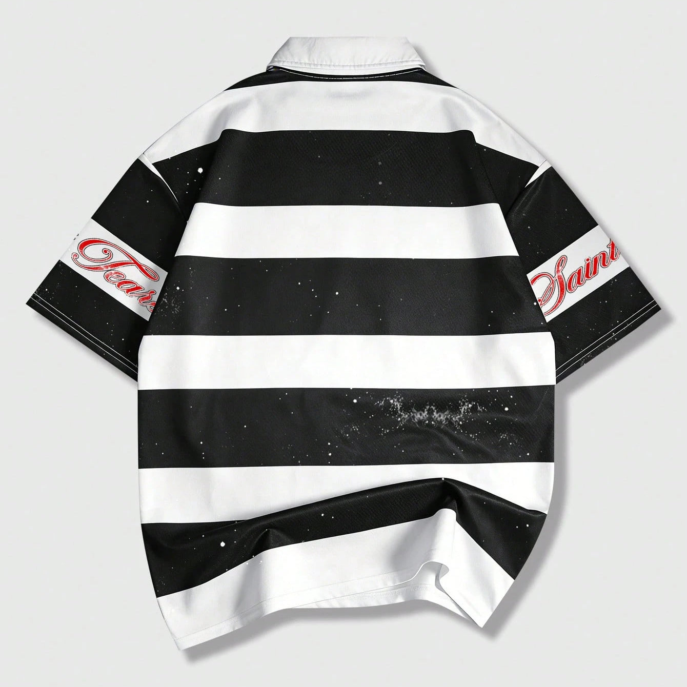 Casual Street Style Striped Polo Collar Long-sleeved T-shirt