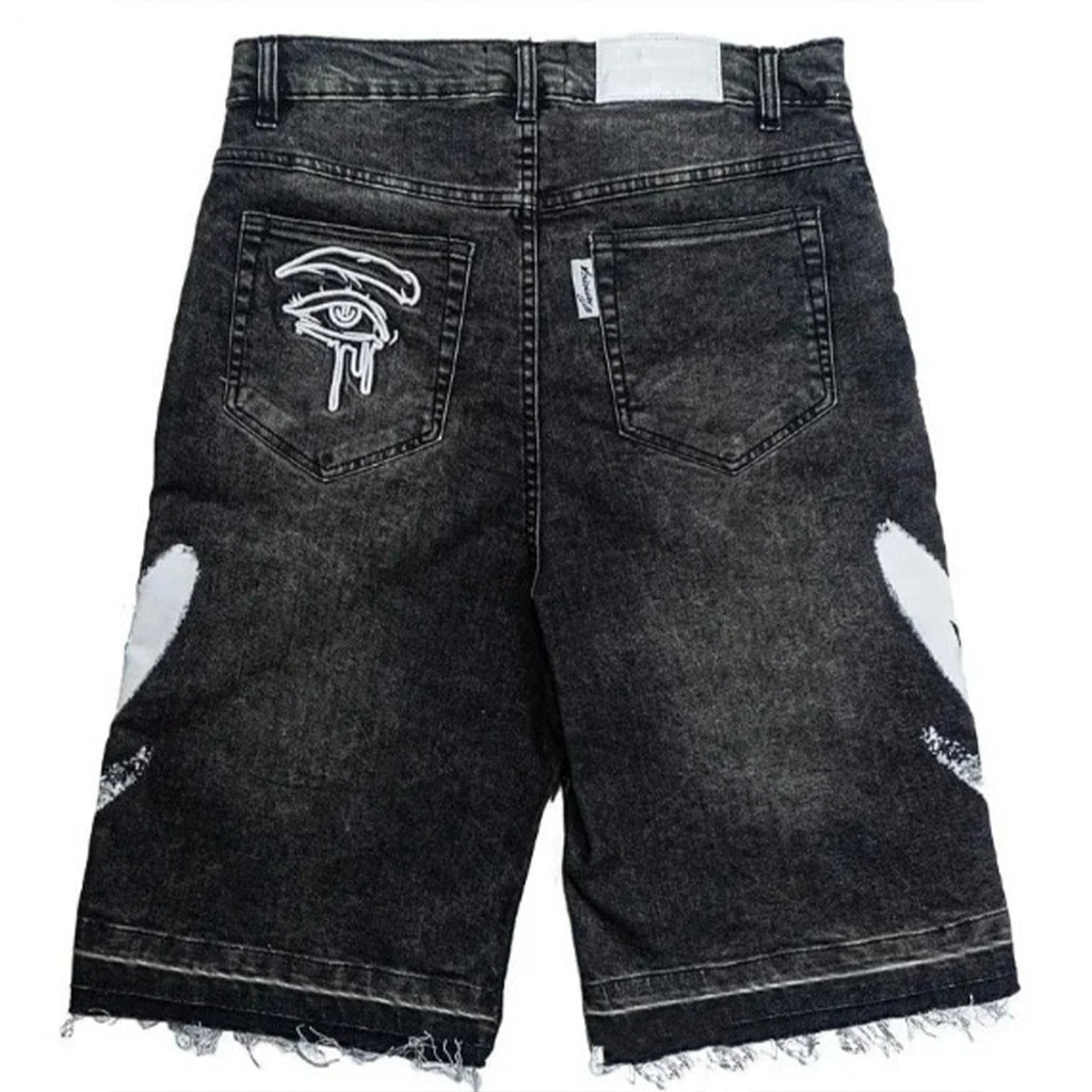 Graffiti Blitz Mid-length Straight Leg Printed Jorts