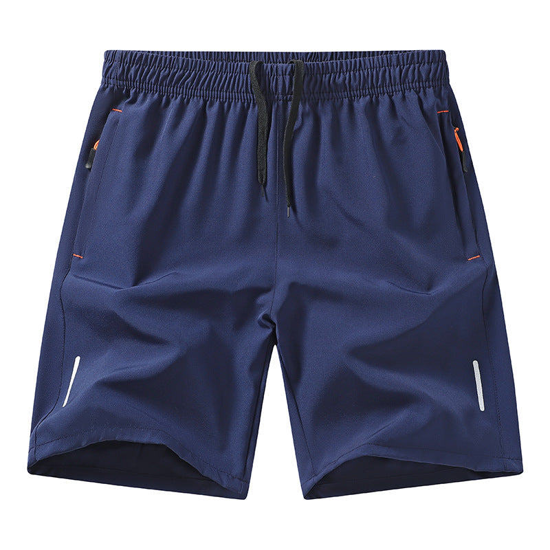 Summer Casual Reflective Striped Zippered Pocket Shorts