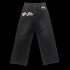 Men's Y2k Retro Floral Cherry Blossom Pattern  Baggy Jeans