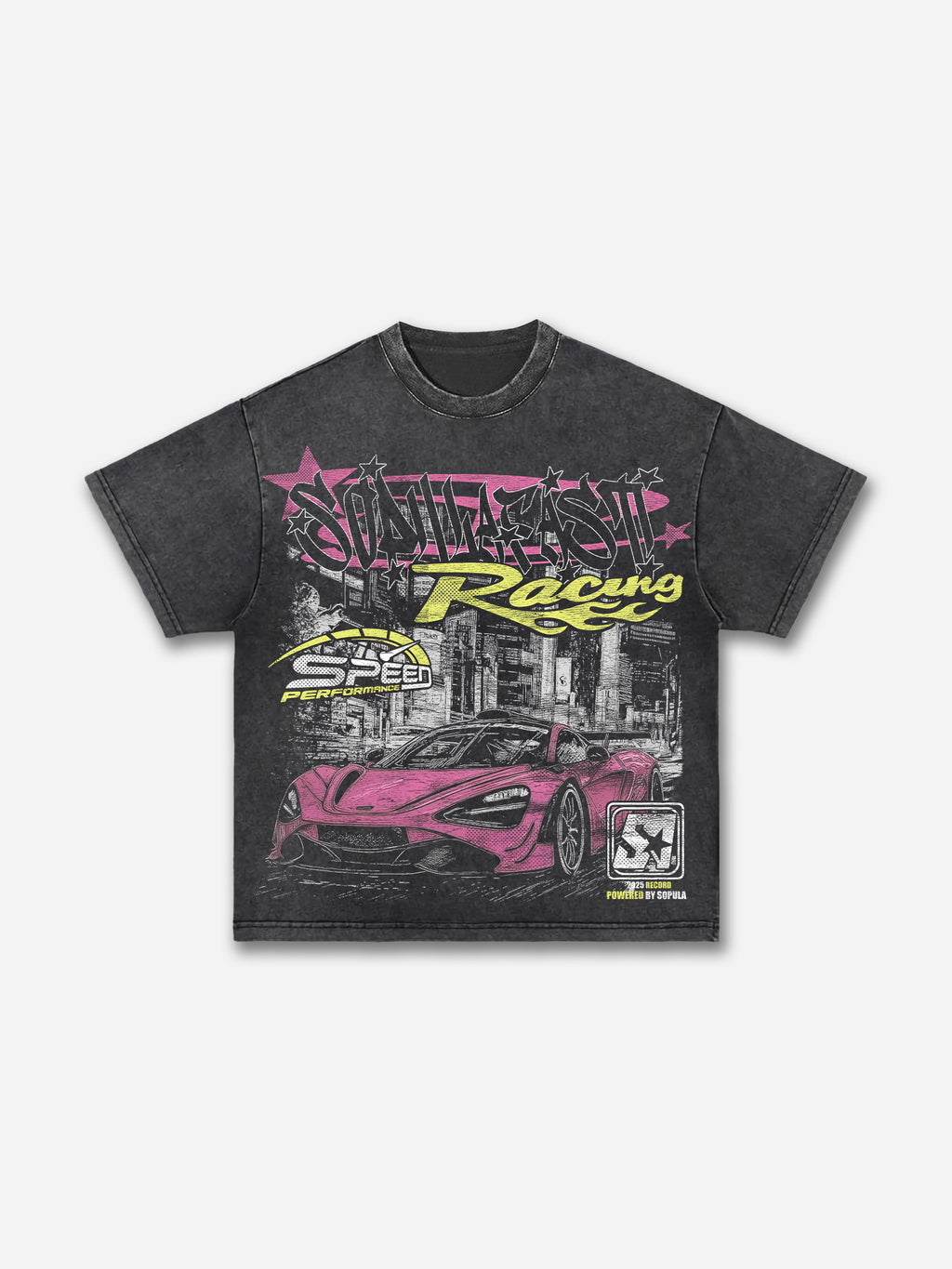 Y2k Fast Racing Make Vintage Graphics Acid Washed T-shirt