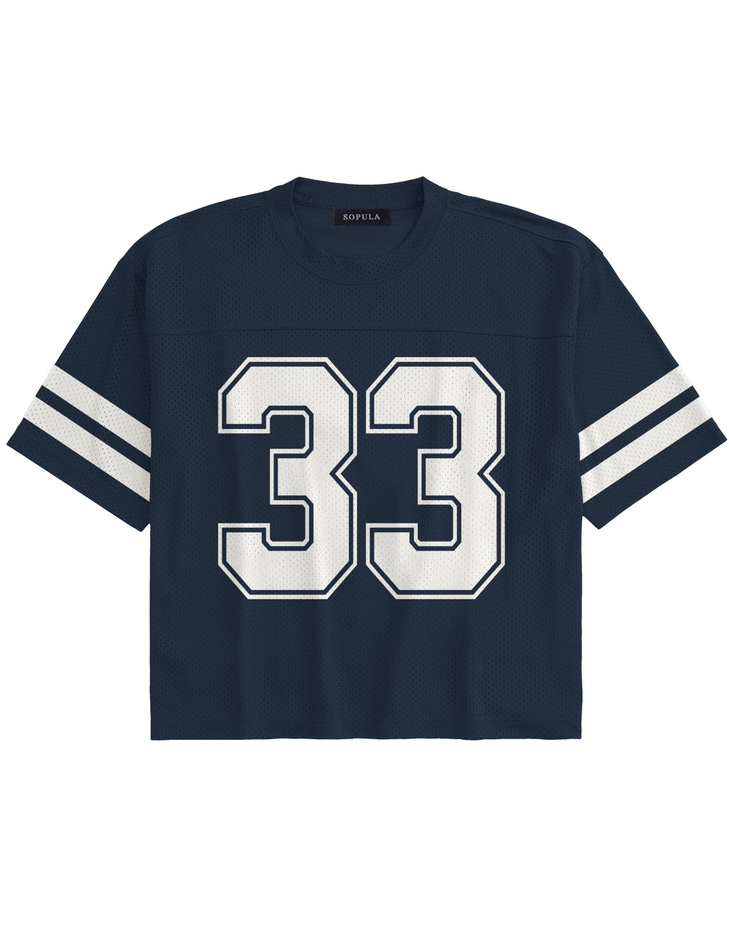 Brooklyn College Blue No. 33 Short-sleeve Oversized Mesh Jersey T-shirt