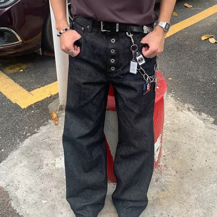 Men's Retro Selvedge Denim Baggy Jeans