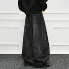 Retro Gradient Embroidered Patchwork Baggy Jeans
