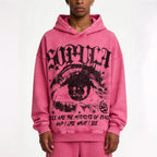Sopula Star Eyes Graphic Acid Wash Hoodie