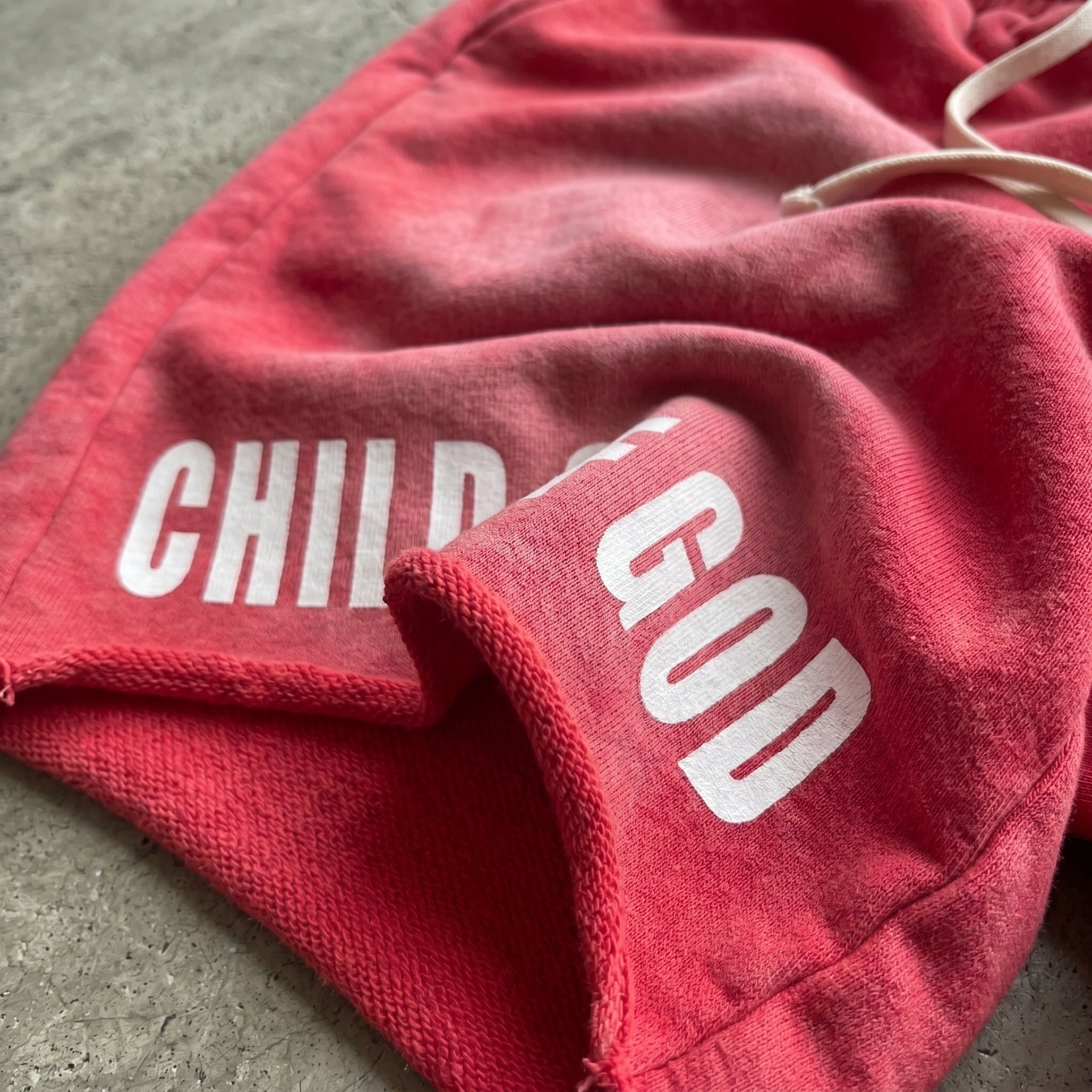 Child Of God Praying For Peace Retro Graphic Acid Washed Shorts