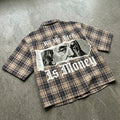 All We Need Is Money Graphic Plaid Jacket Shirt