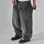 Men's Fashion Embroidered Drawstring  Chariot Jeans