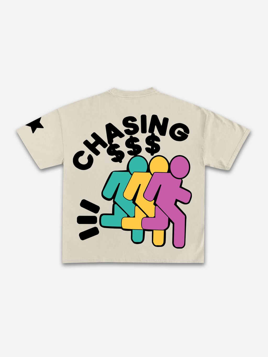 Vintage Chasing Money Graphic Short Sleeve T-shirt