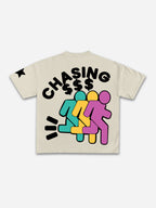 Vintage Chasing Money Graphic Short Sleeve T-shirt