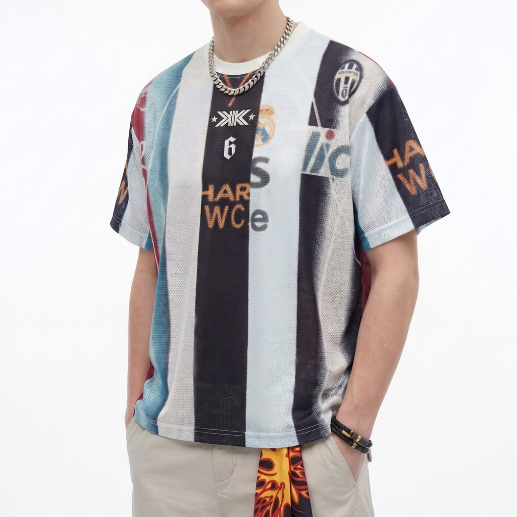 Classic Team Patchwork Print Mesh Jersey