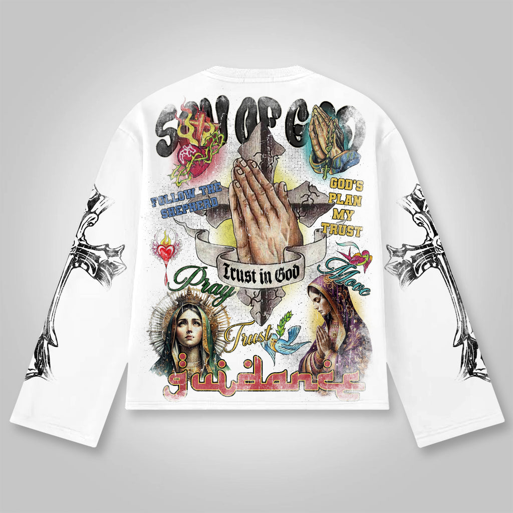 Son Of God Vintage Collage Graphics Long Sleeve T-shirt