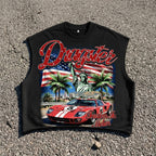 American Retro Racing Cars  Graphic Short Tank Top