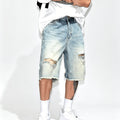 Men's Fashion Retro Ripped Loose Denim Shorts