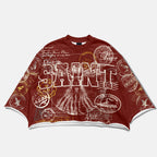 Saints Stamp Collage Vitruvian Man Vintage Graphic Boxy Crop T-shirt