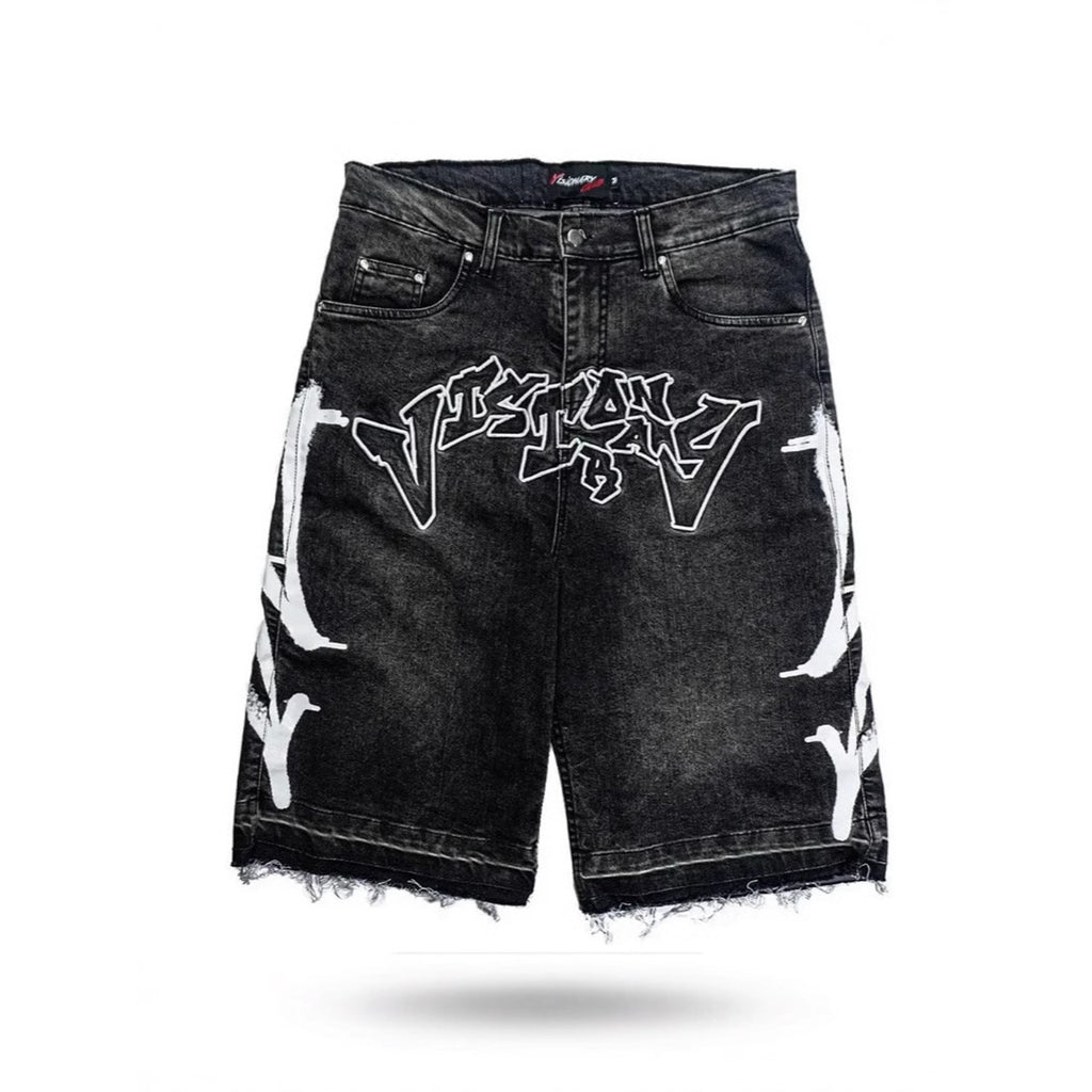 Graffiti Blitz Mid-length Straight Leg Printed Jorts